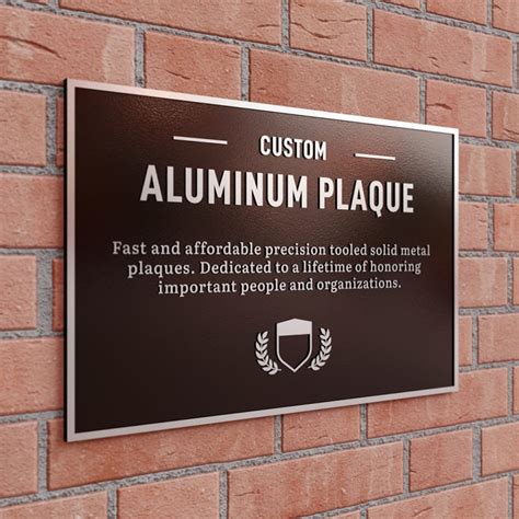 small metal plaque and bracket|black aluminum plaque mounting.